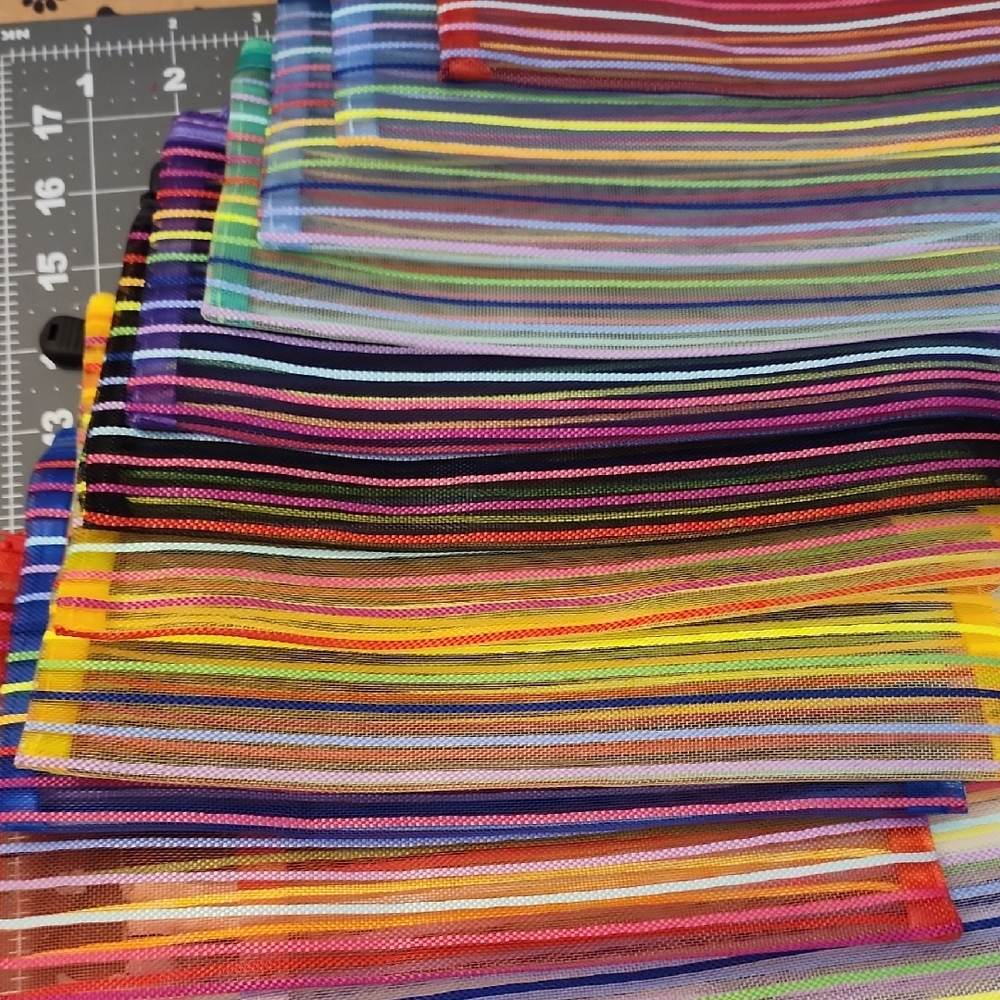 Colorful Striped Mesh Bags - Picture 4 of 5